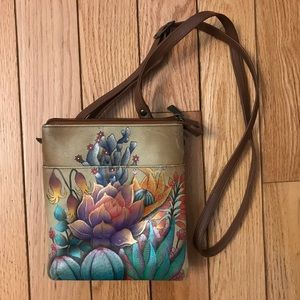 Tropical Flowers Anuschka Crossbody Bag